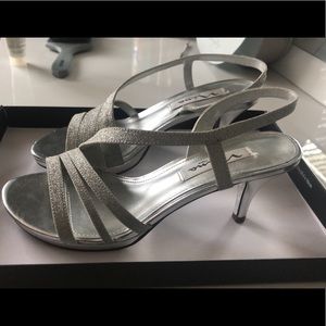 Silver Glitter Heels